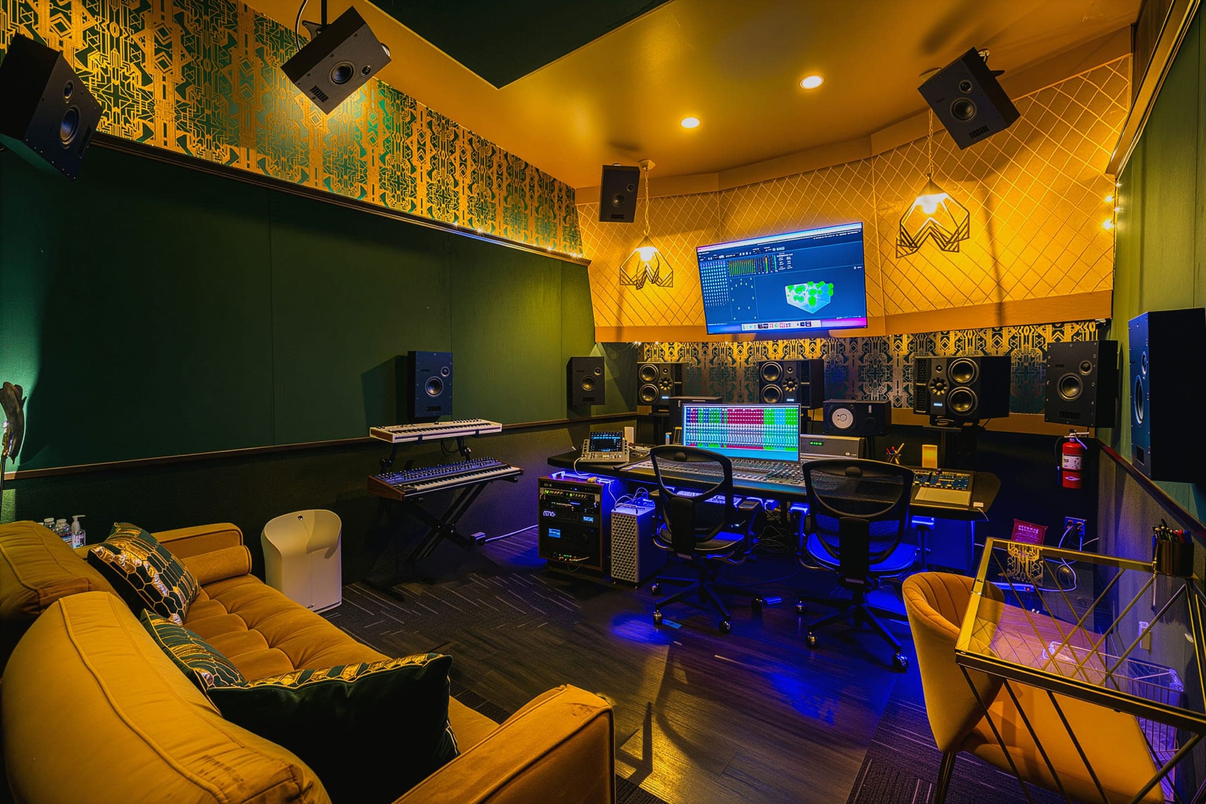 Studio B — Dolby Atmos 9.1.4 control room